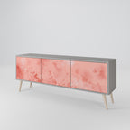 CRANE DANCE Mueble de TV de 3 Puertas en Acabado Gris