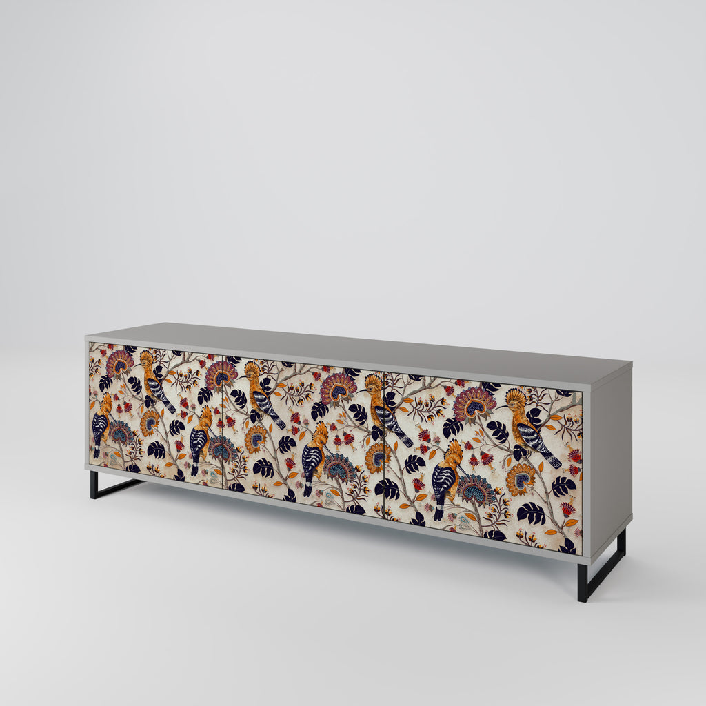 EMINENT HOOPOE 3-Door TV Stand in Grey Finish