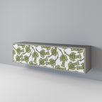 SEEDLING SONGBIRD 3-Door TV Stand in Grey Finish