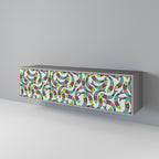 INDIAN FISH Mueble de TV de 3 Puertas en Acabado Gris