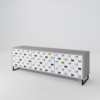 CATS COMPILATION Mueble de TV de 3 Puertas en Acabado Gris