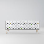 CATS COMPILATION Mueble de TV de 3 Puertas en Acabado Gris