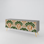 DANCING PREDATORS Mueble de TV de 3 Puertas en Acabado Gris