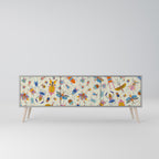 COLORFUL INSECTS Mueble de TV de 3 Puertas en Acabado Gris