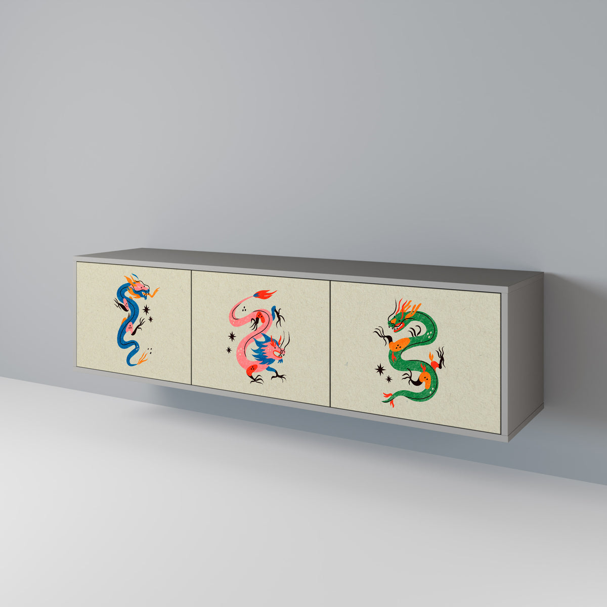 MYTHOLOGICAL CREATURES 3-Door TV Cabinet