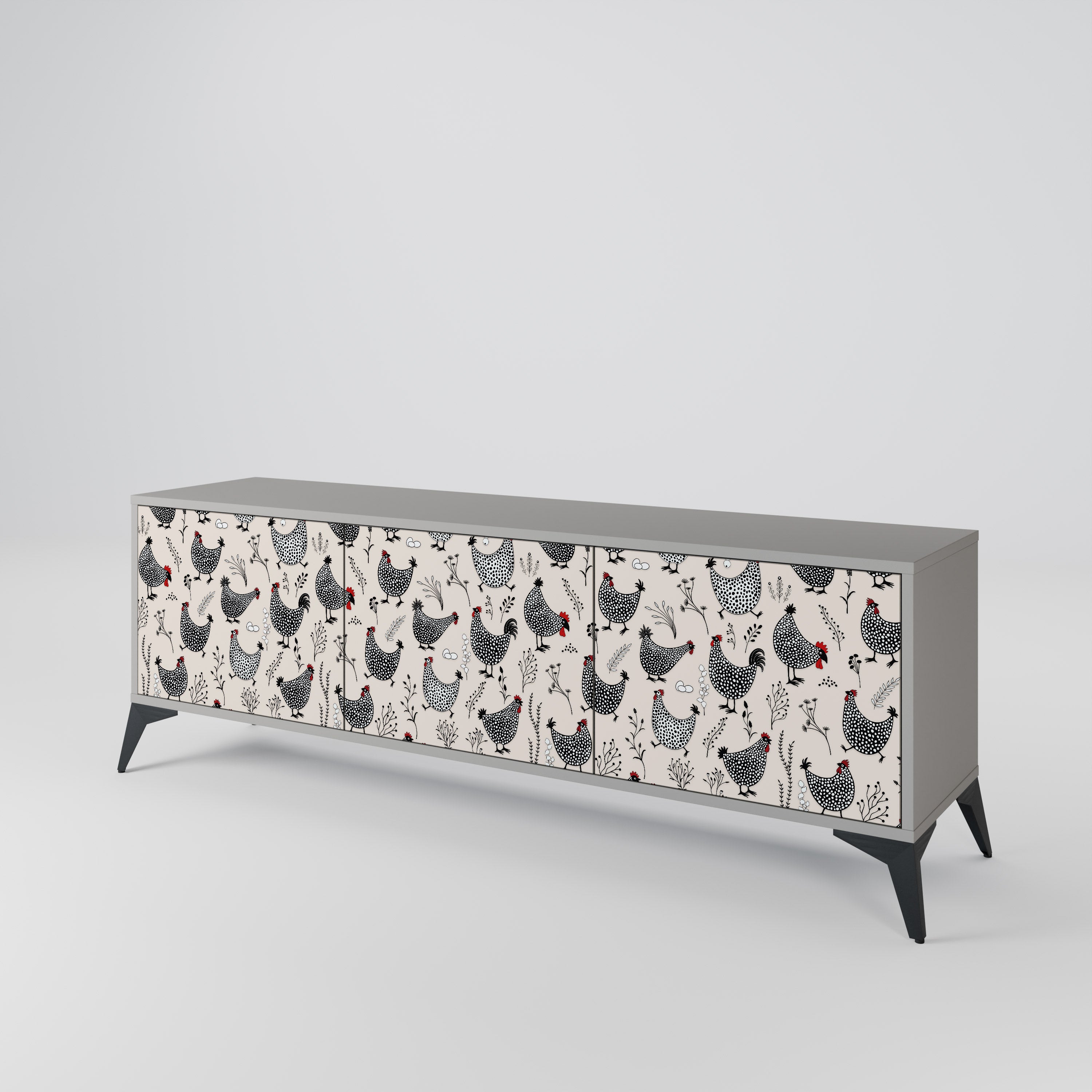 HAPPY HENS Mueble de TV de 3 Puertas