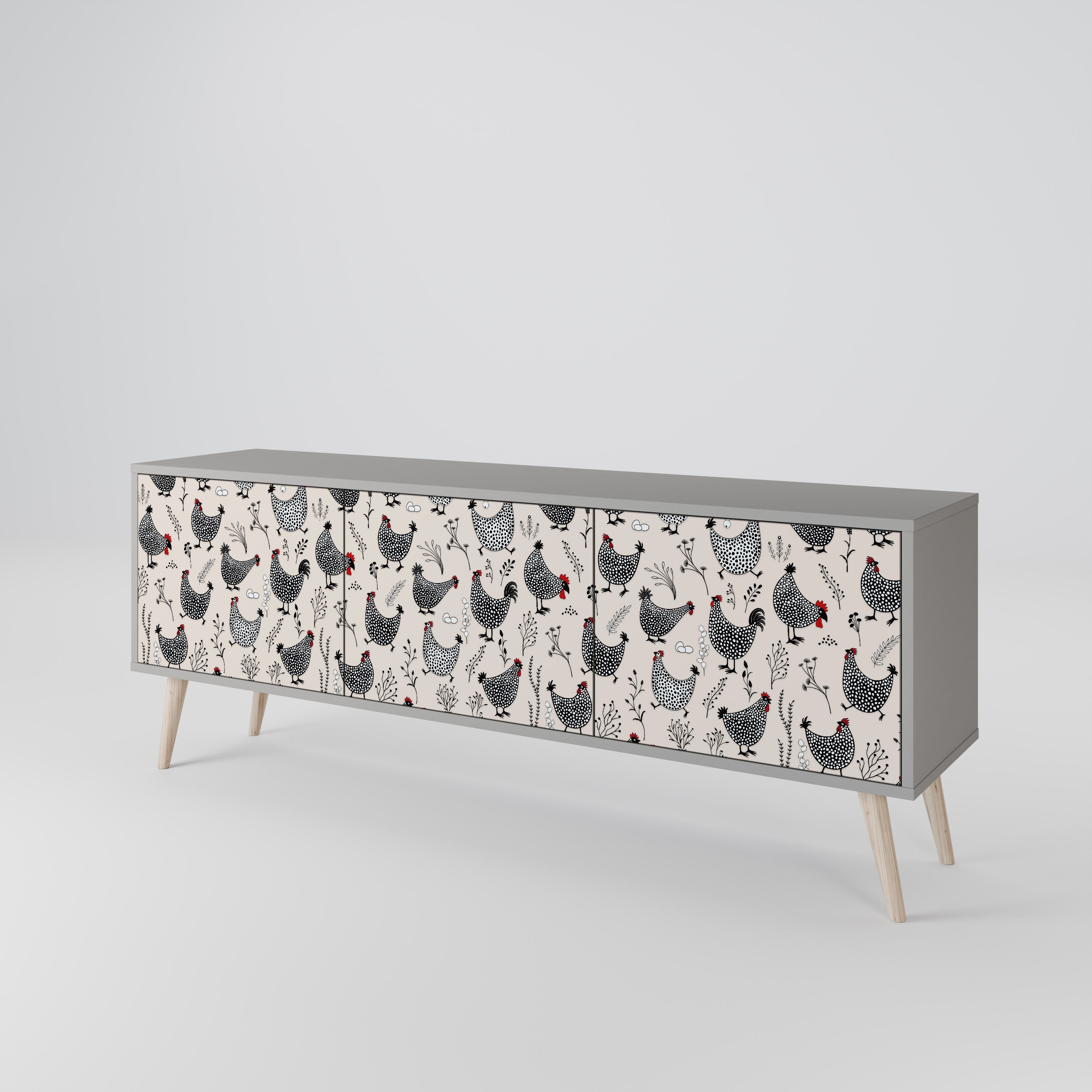 HAPPY HENS Mueble de TV de 3 Puertas