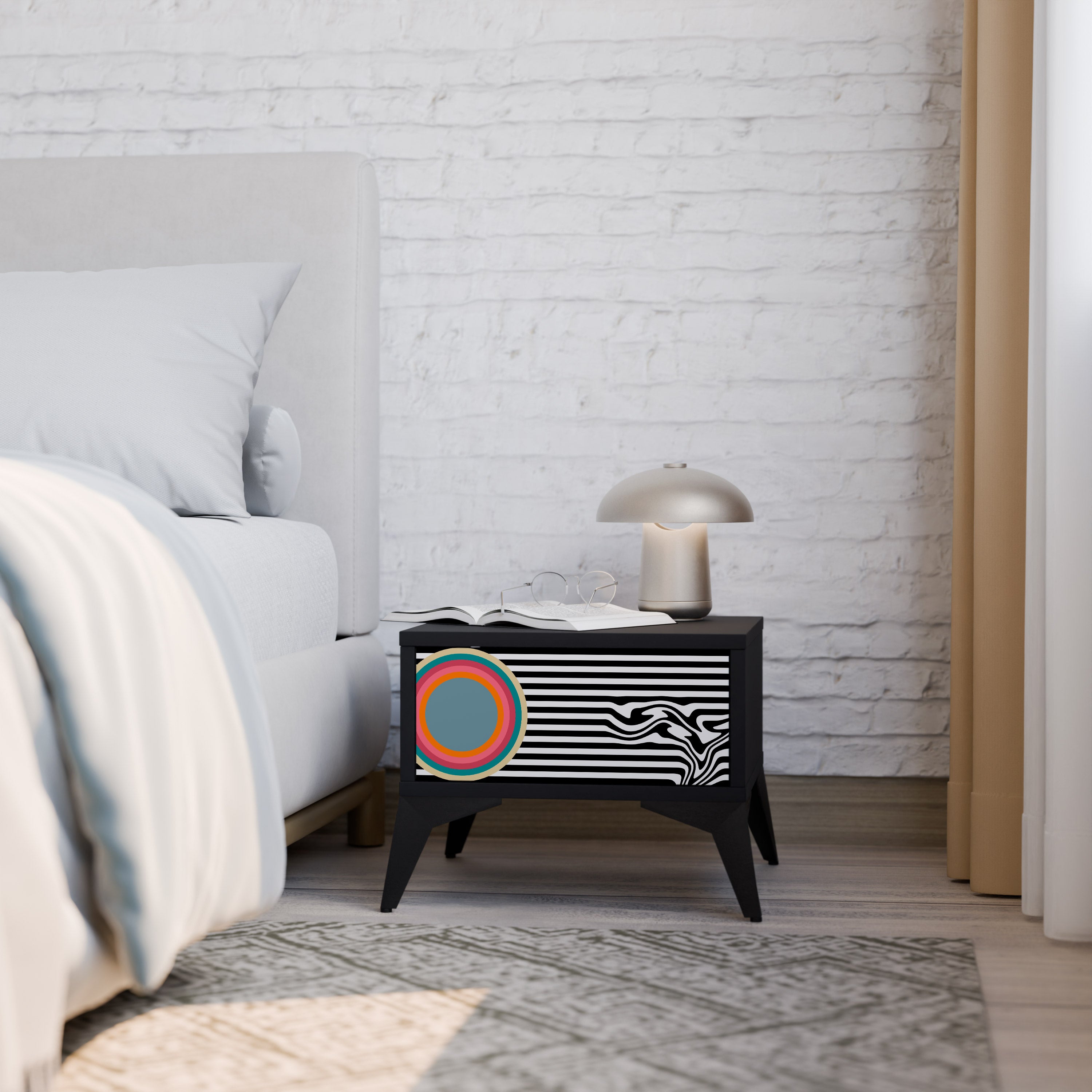 SPECTRA SHOWCASE Nightstand in Black Finish