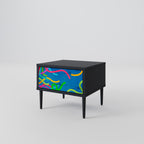 STREAMER TANGLE Nightstand in Black Finish