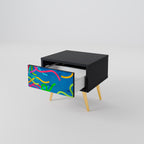 STREAMER TANGLE Nightstand in Black Finish