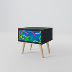 STREAMER TANGLE Nightstand in Black Finish