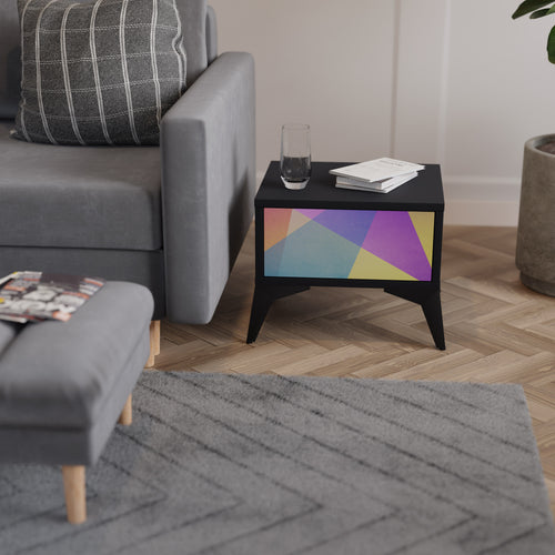 BRIGHT GEOMETRY Mesita de Noche en Acabado Negro