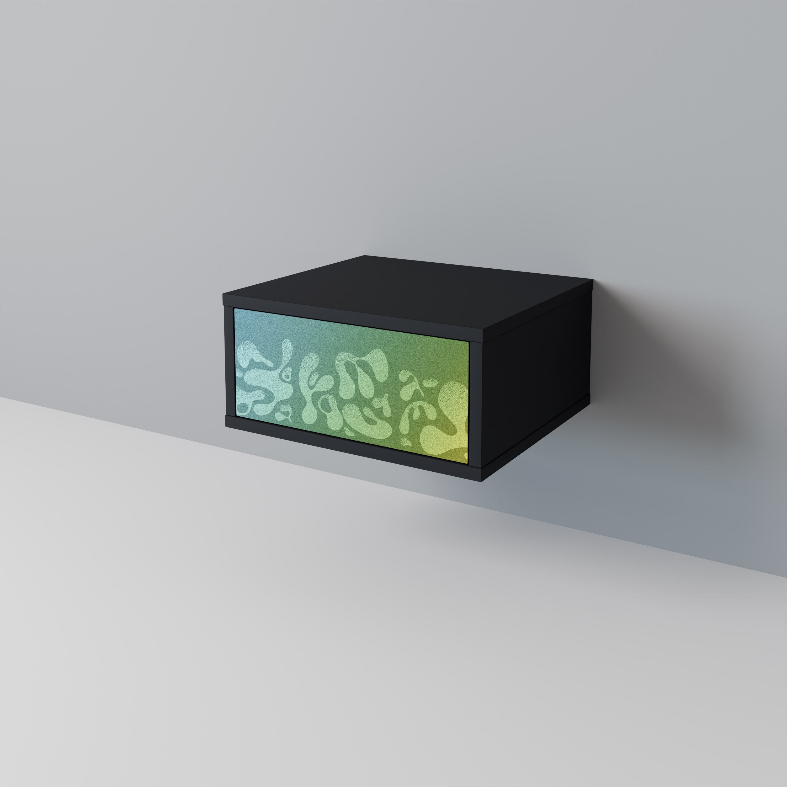 IRREGULAR BLUE Nightstand in Black Finish