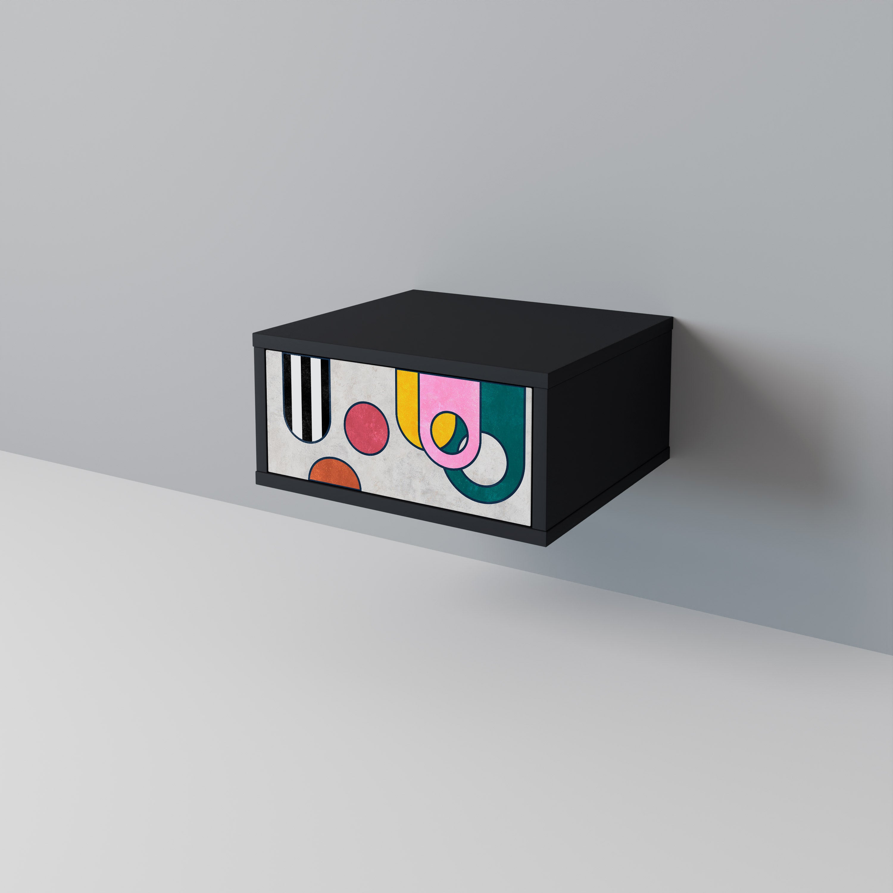 COOL STORY Nightstand in Black Finish