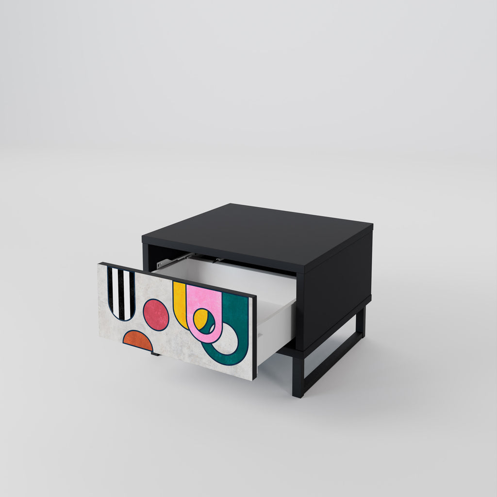 COOL STORY Nightstand in Black Finish