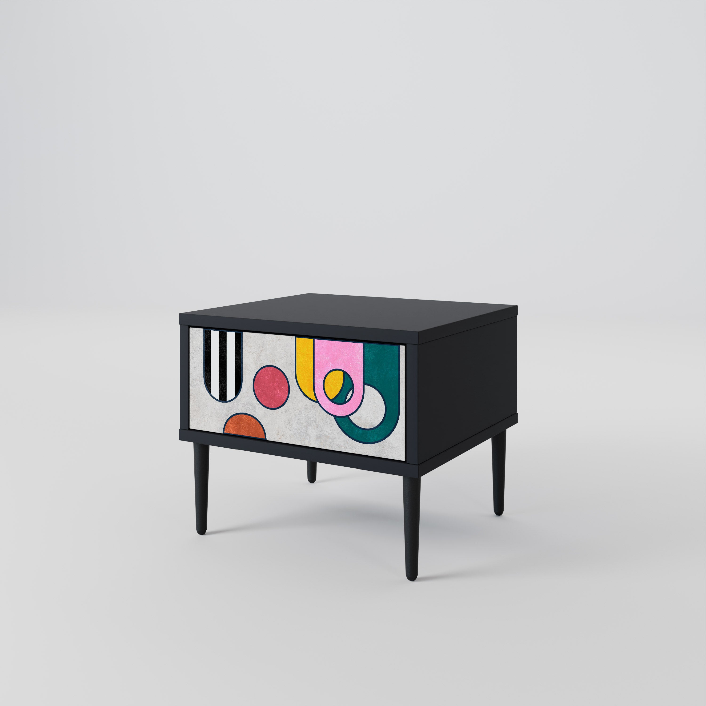 COOL STORY Nightstand in Black Finish