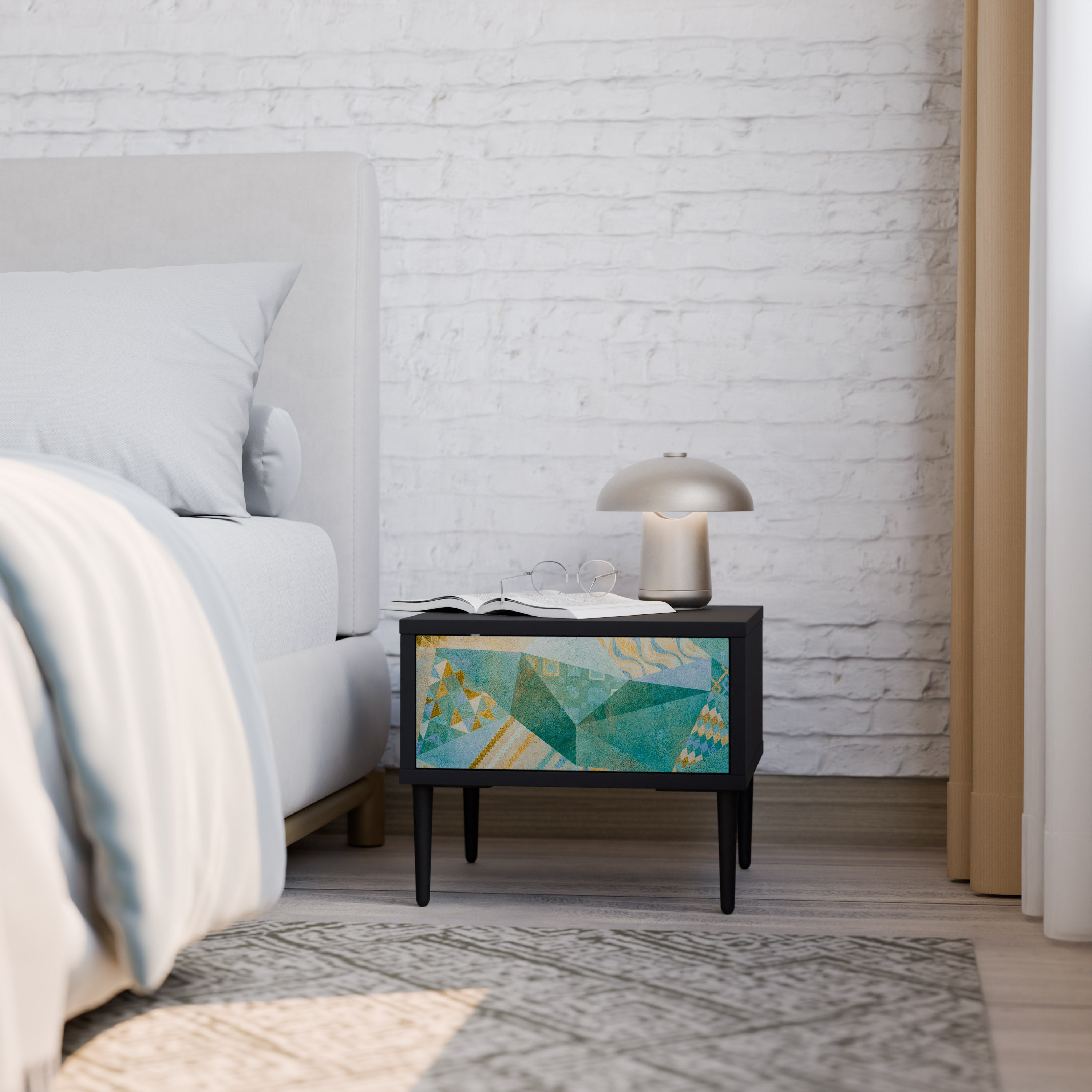 SPECTRUM SPLENDOR Nightstand in Black Finish