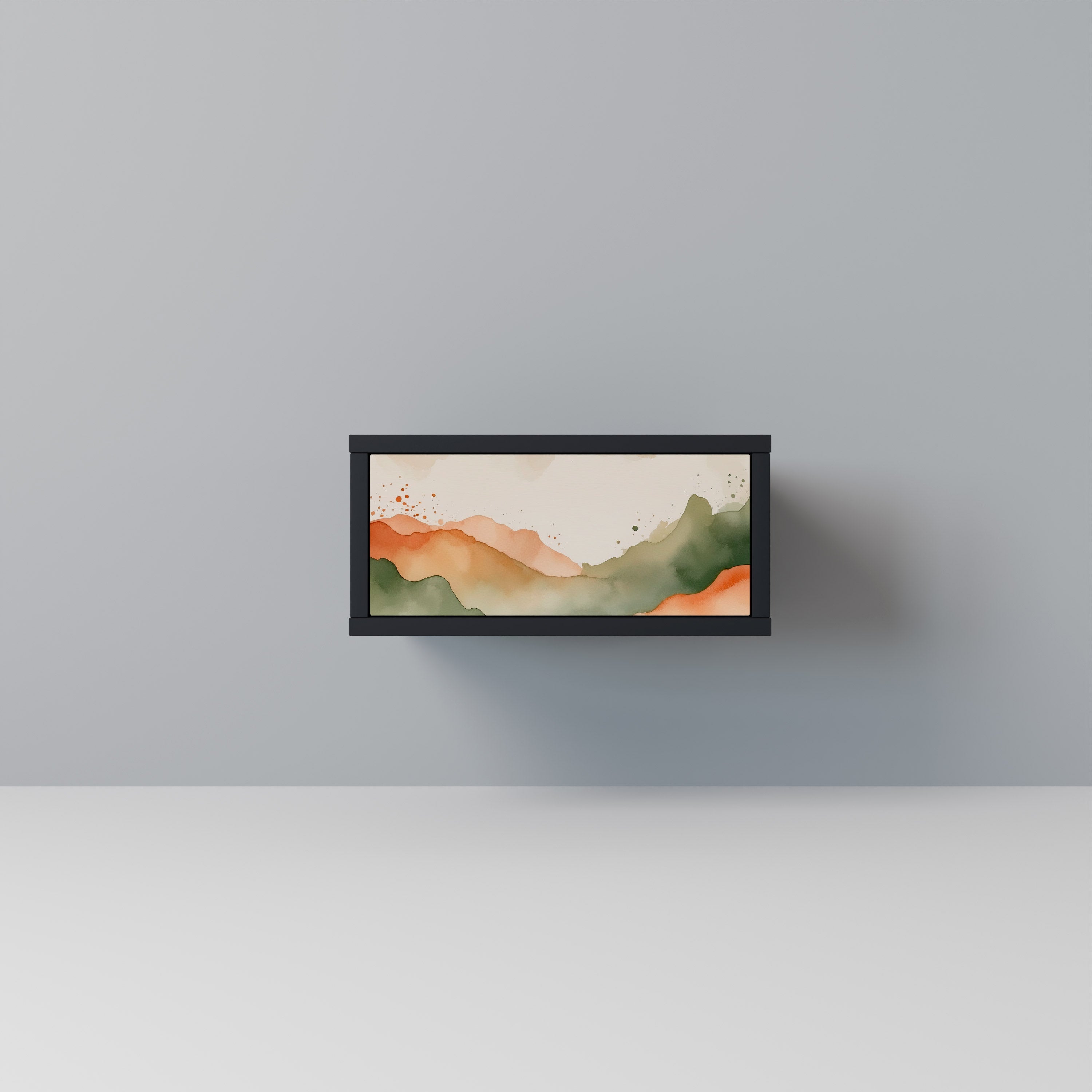 Mesita de noche WATERCOLOUR PEAKS en acabado negro