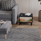 WATERCOLOUR PEAKS Mesita de Noche en Acabado Negro