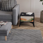 WATERCOLOUR PEAKS Mesita de Noche en Acabado Negro