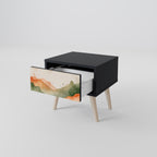 WATERCOLOUR PEAKS Mesita de Noche en Acabado Negro