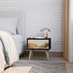 WATERCOLOUR PEAKS Mesita de Noche en Acabado Negro