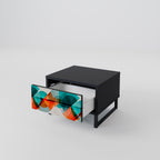 CIRCULAR RHAPSODY Mesita de Noche en Acabado Negro