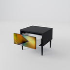 PIERCING SHARPNESS Mesita de Noche en Acabado Negro