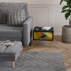 PIERCING SHARPNESS Mesita de Noche en Acabado Negro