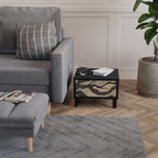 UNIFIED FRAGMENTS Mesita de Noche en Acabado Negro