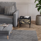 UNIFIED FRAGMENTS Mesita de Noche en Acabado Negro