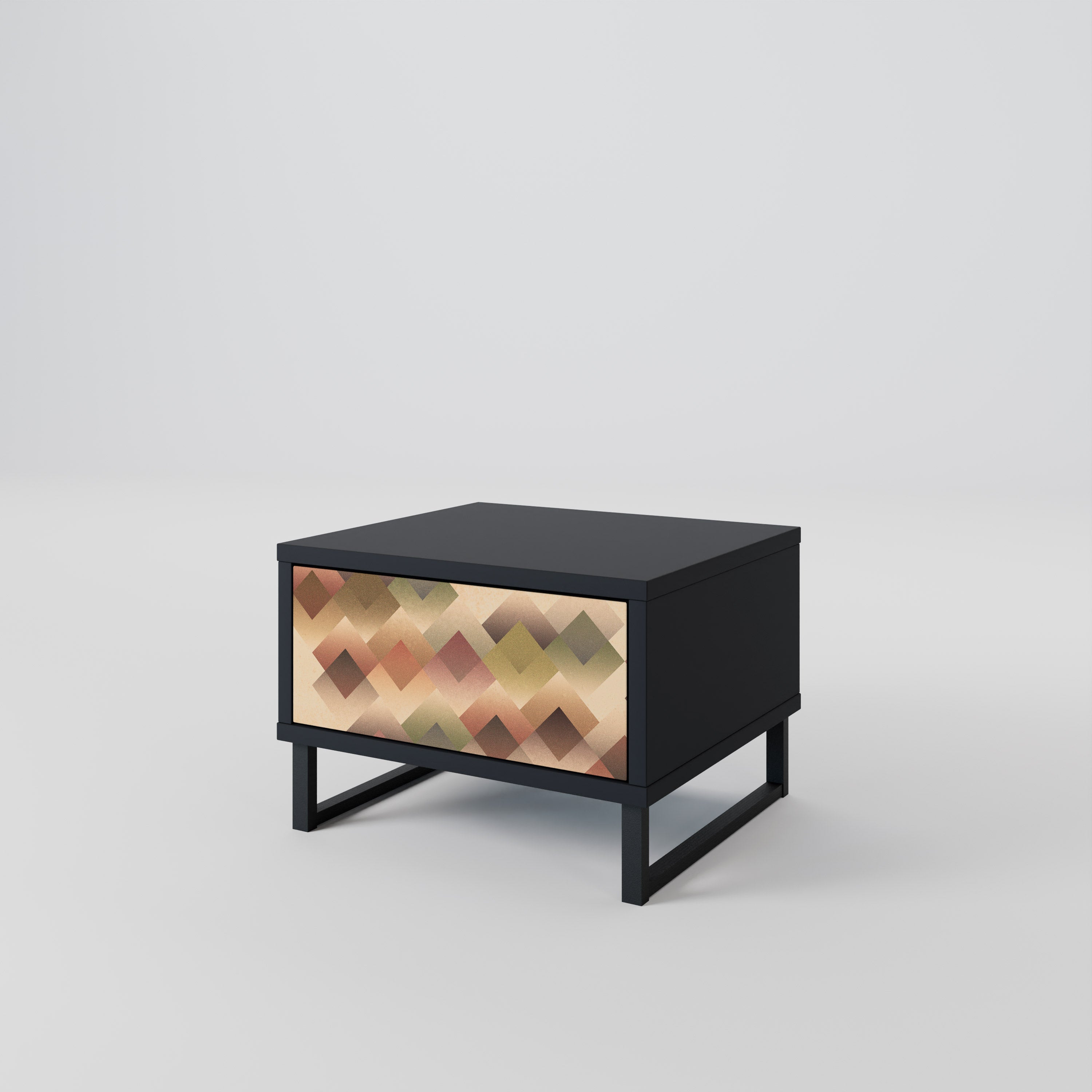 Mesita de noche GEOMETRIC FUSION en acabado negro