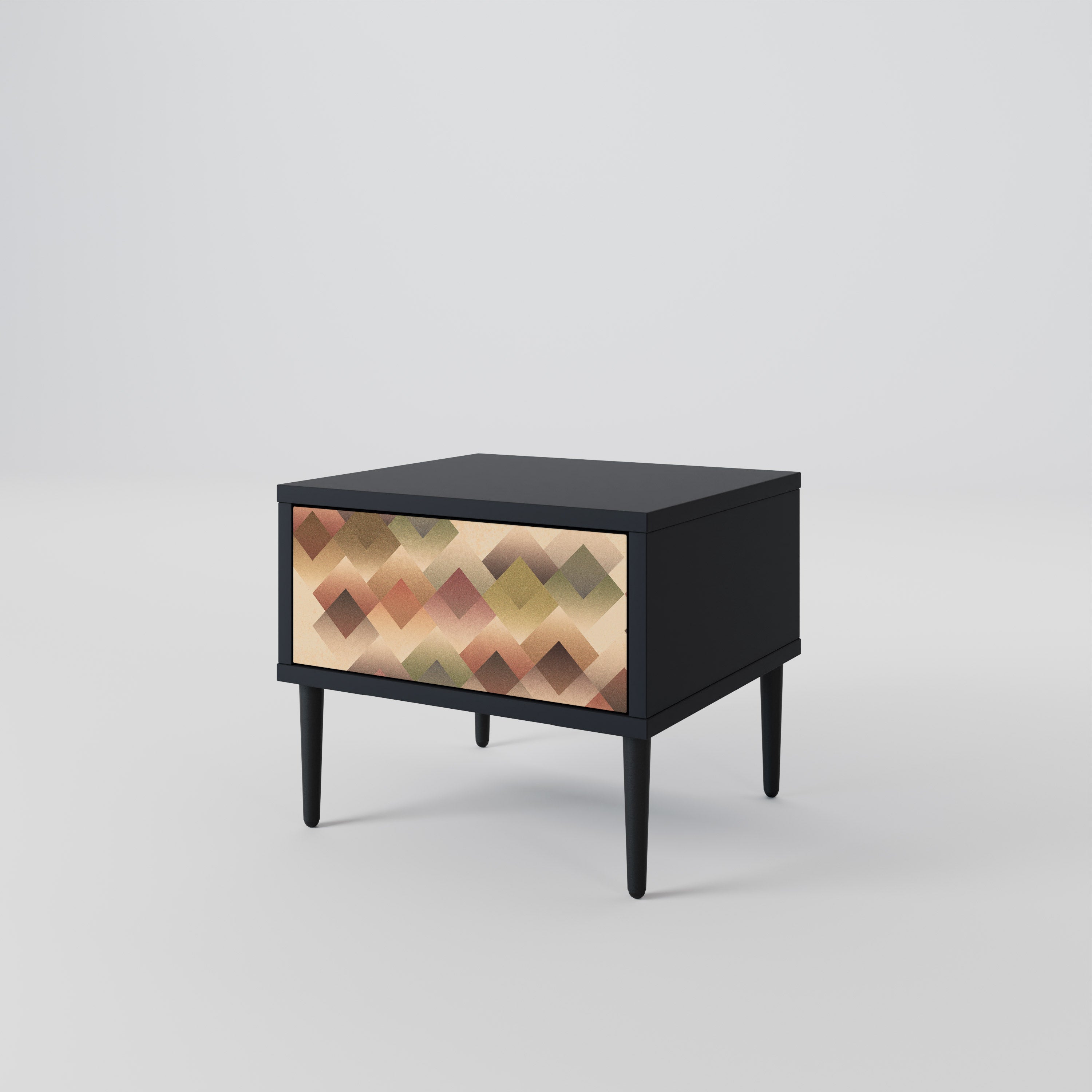 Mesita de noche GEOMETRIC FUSION en acabado negro