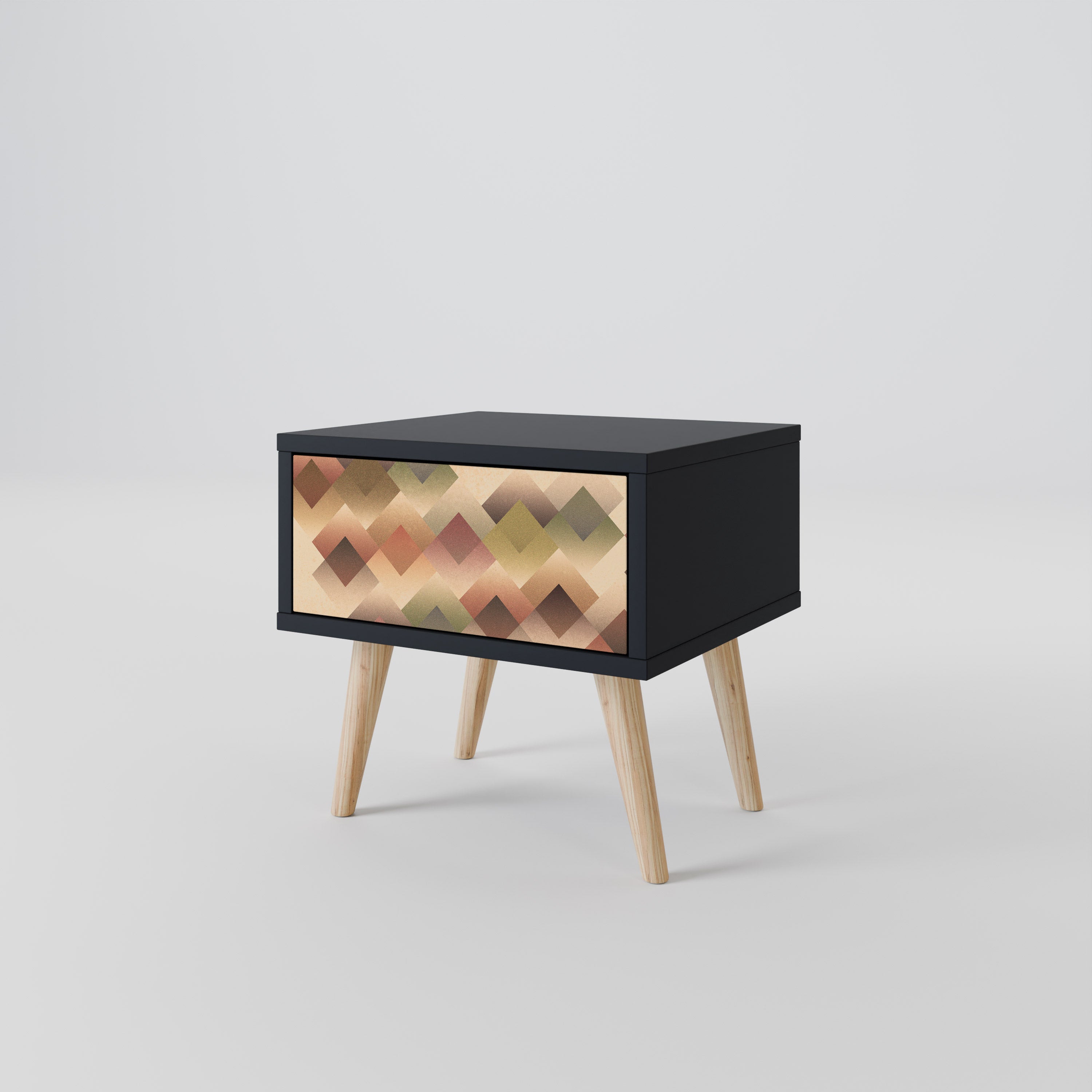 Mesita de noche GEOMETRIC FUSION en acabado negro