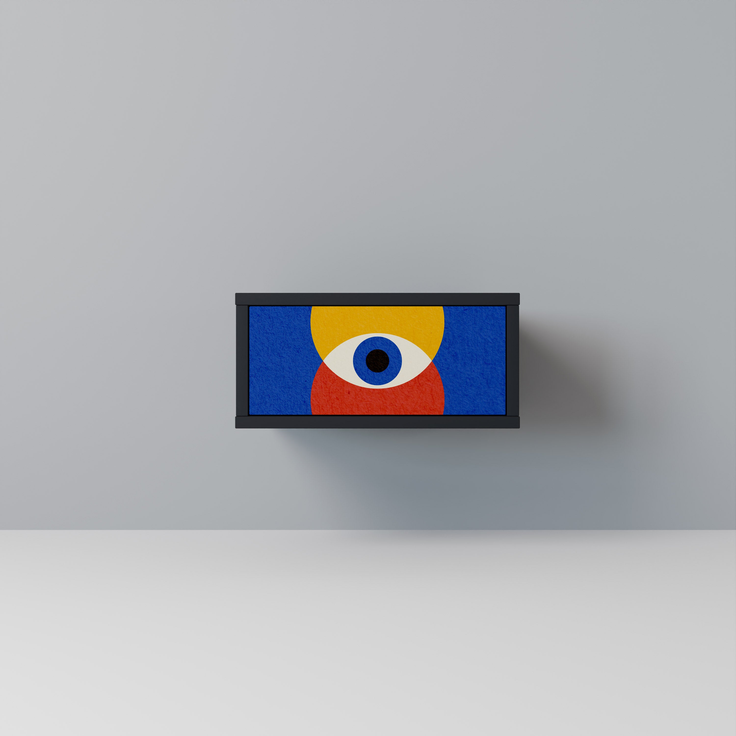 Mesita de noche GEOMETRIC EYES en acabado negro
