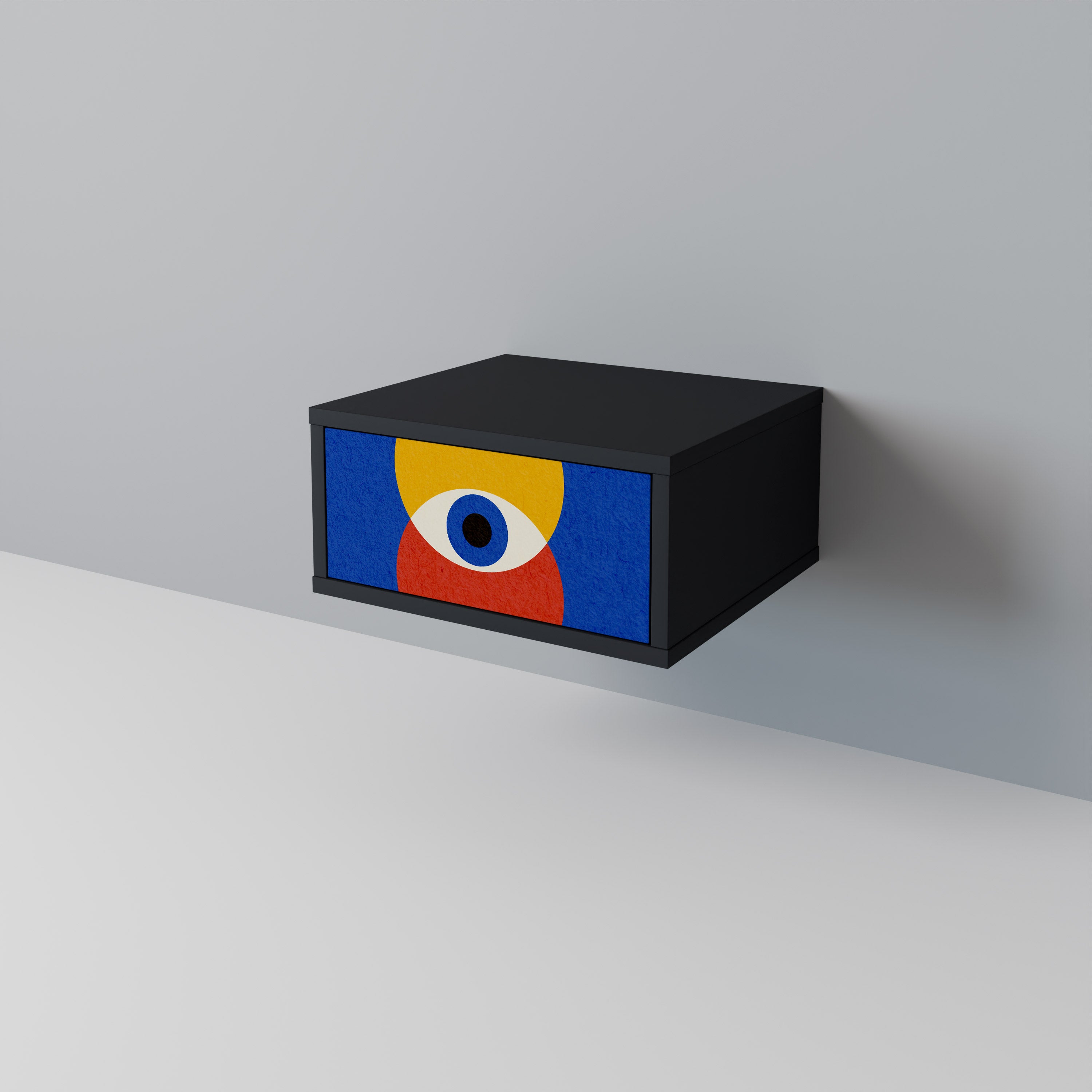 Mesita de noche GEOMETRIC EYES en acabado negro