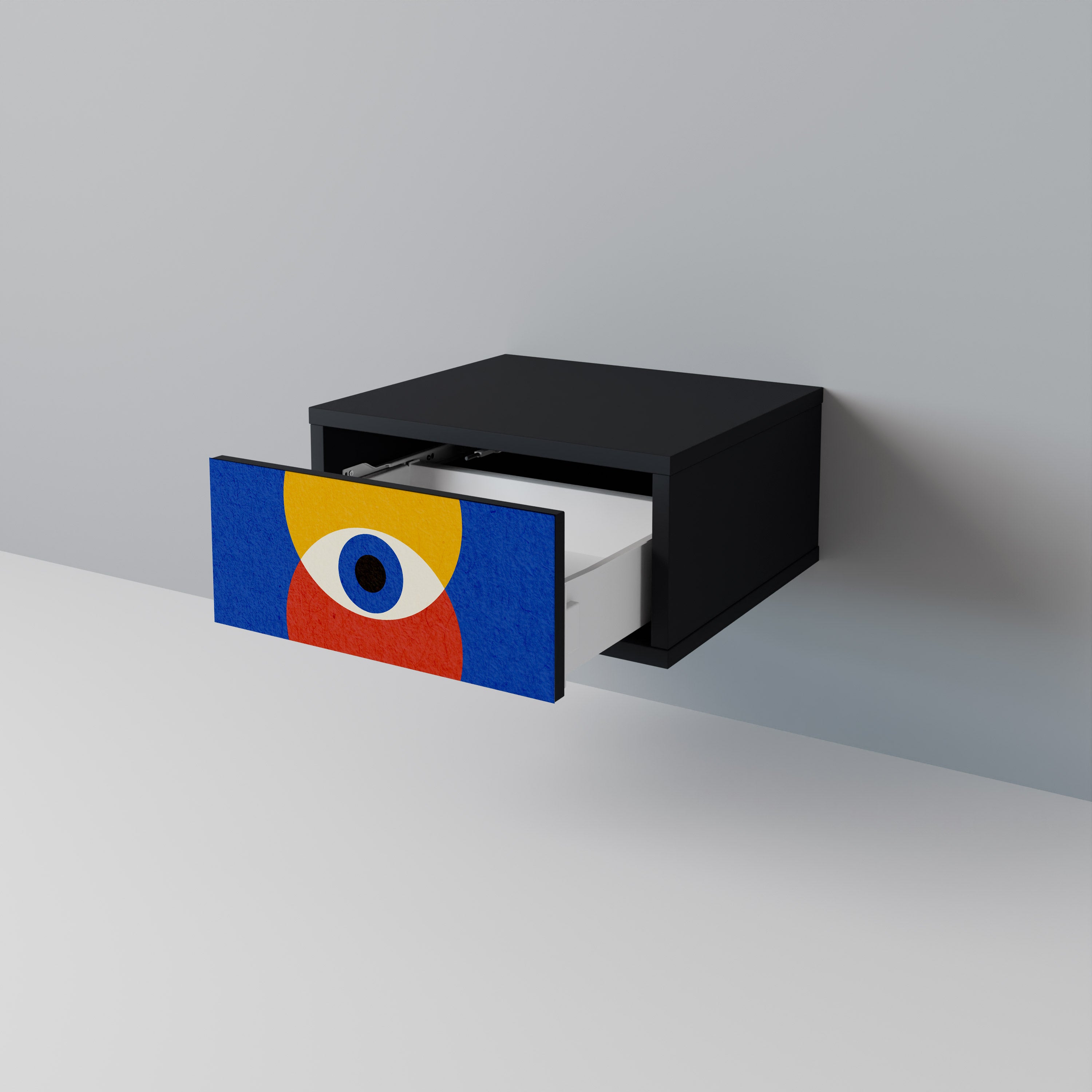 Mesita de noche GEOMETRIC EYES en acabado negro