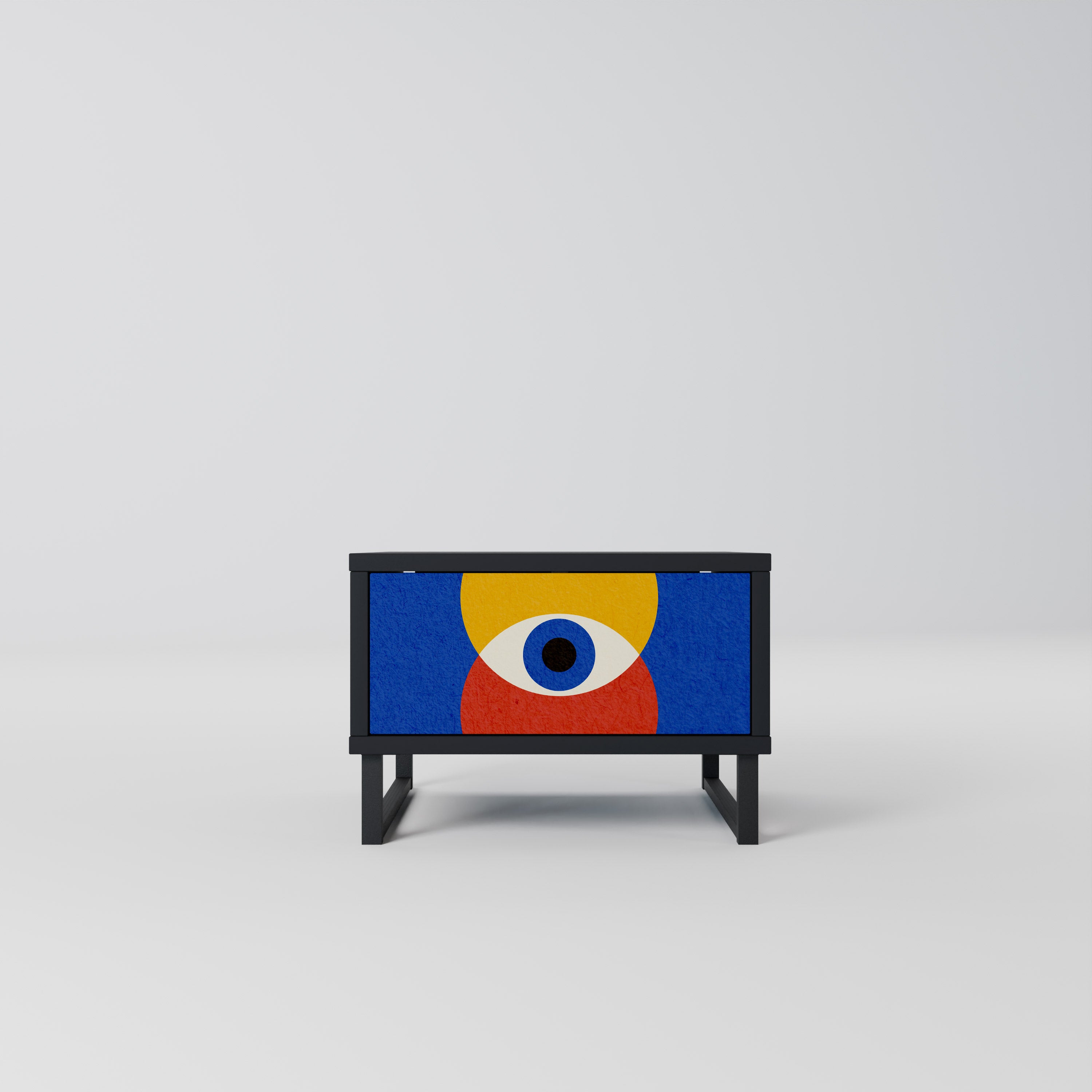 Mesita de noche GEOMETRIC EYES en acabado negro