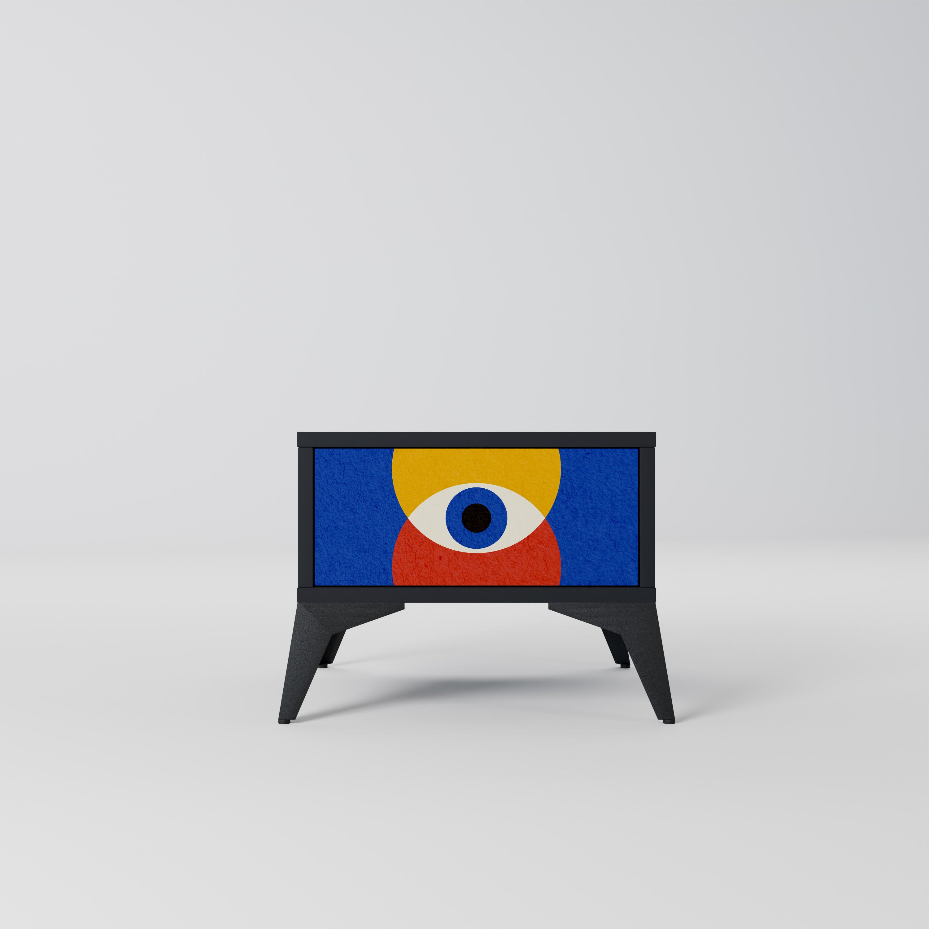 Mesita de noche GEOMETRIC EYES en acabado negro