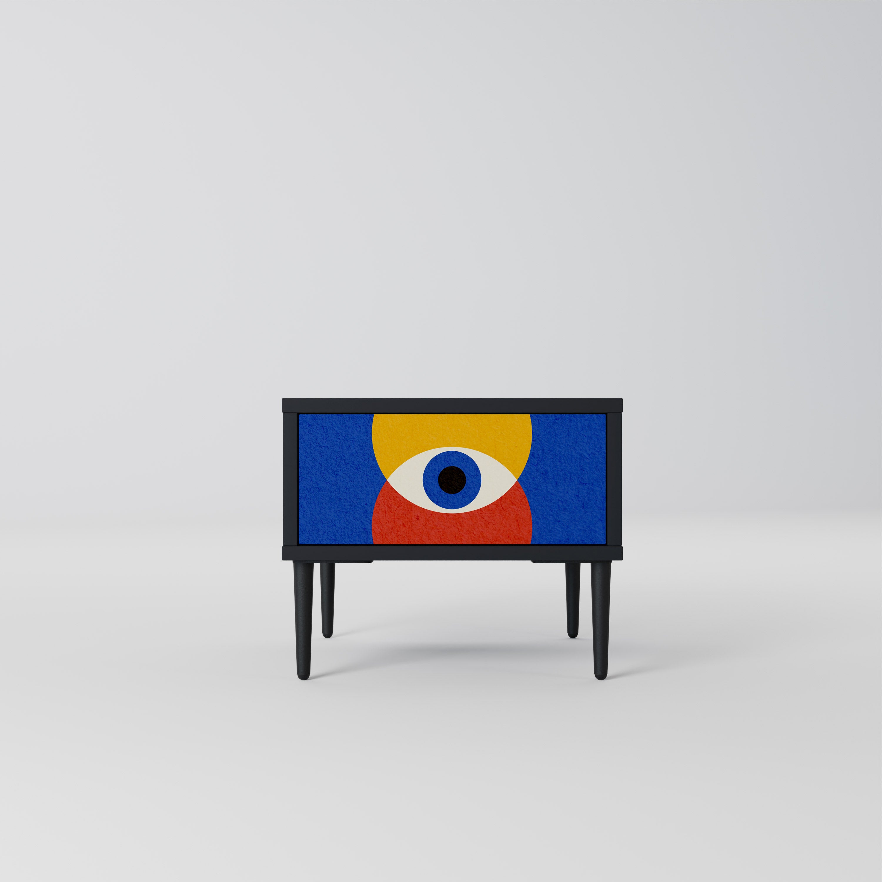 Mesita de noche GEOMETRIC EYES en acabado negro