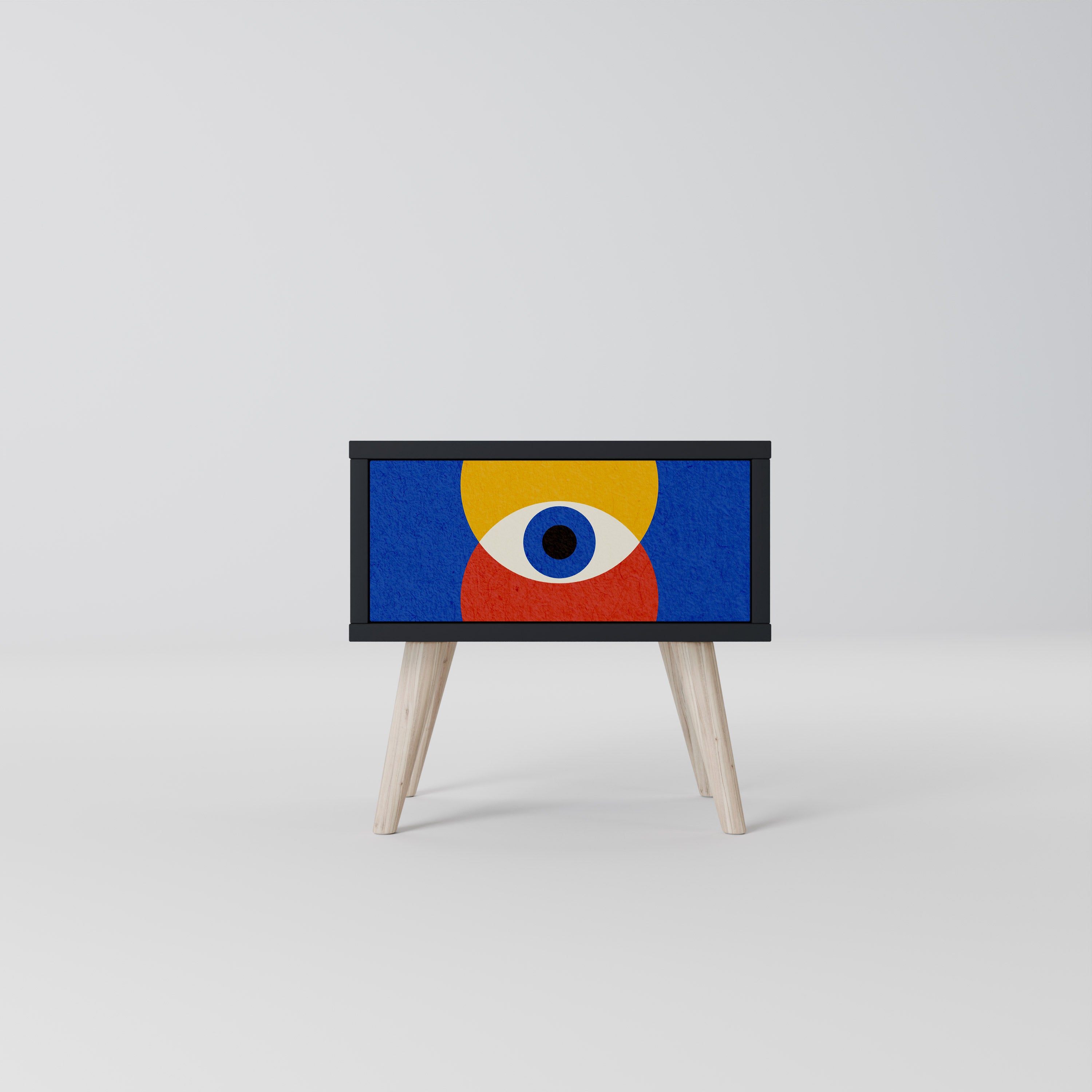 Mesita de noche GEOMETRIC EYES en acabado negro