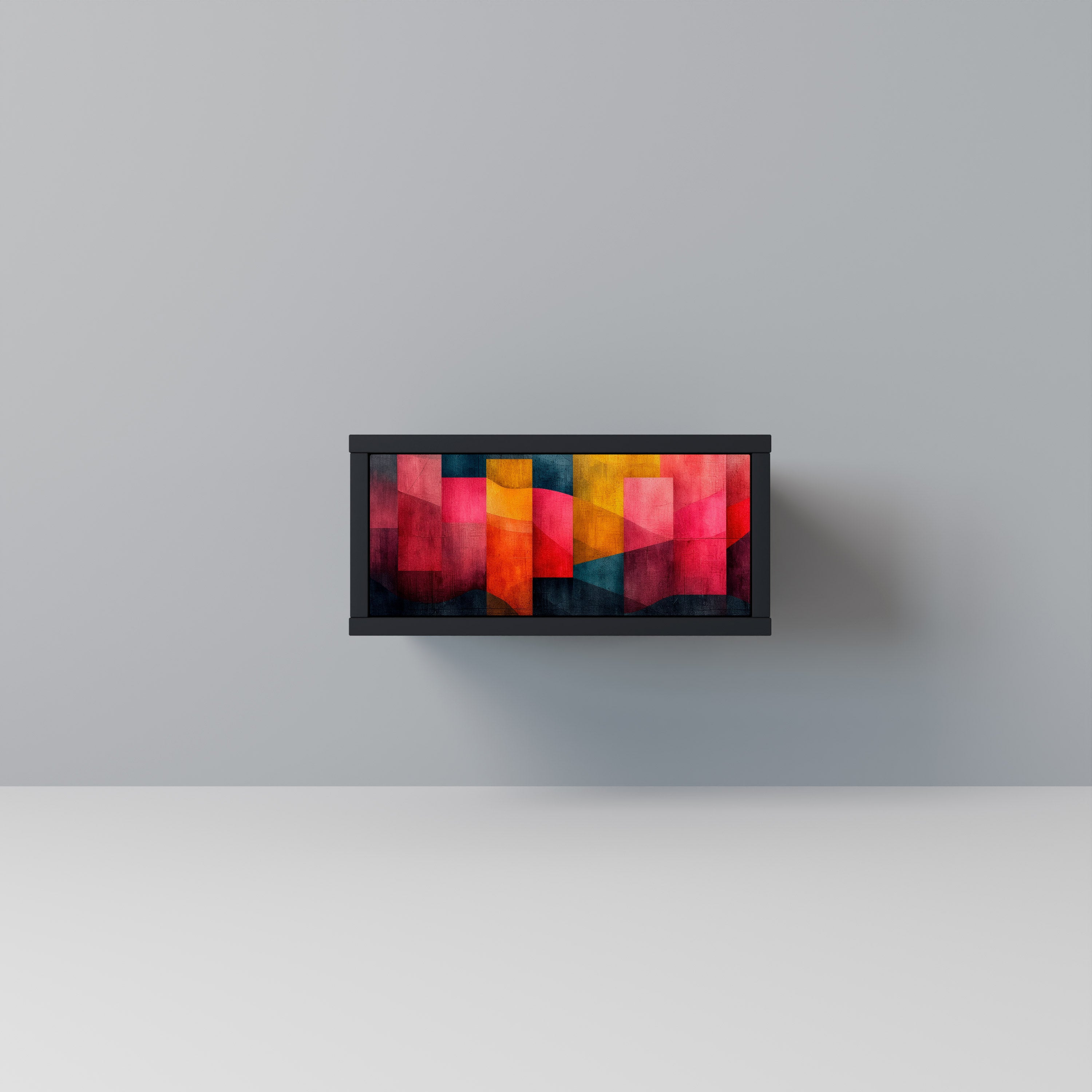 SONIDOS COLORIDOS Mesita de noche en acabado negro