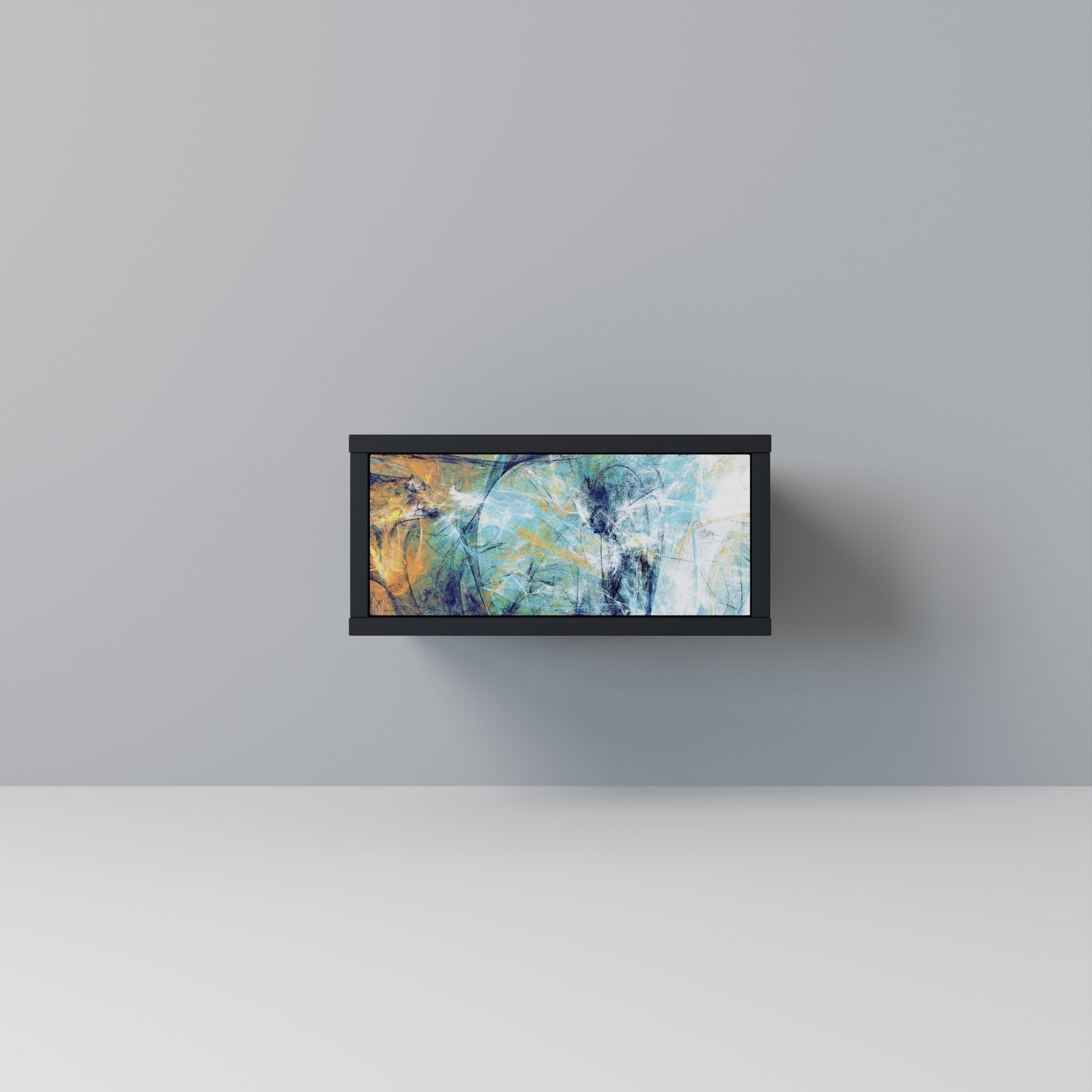 PENSAMIENTOS ABSTRACTOS Mesita de noche en acabado negro
