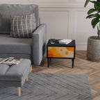 ORANGE ARRANGEMENT Mesita de Noche en Acabado Negro