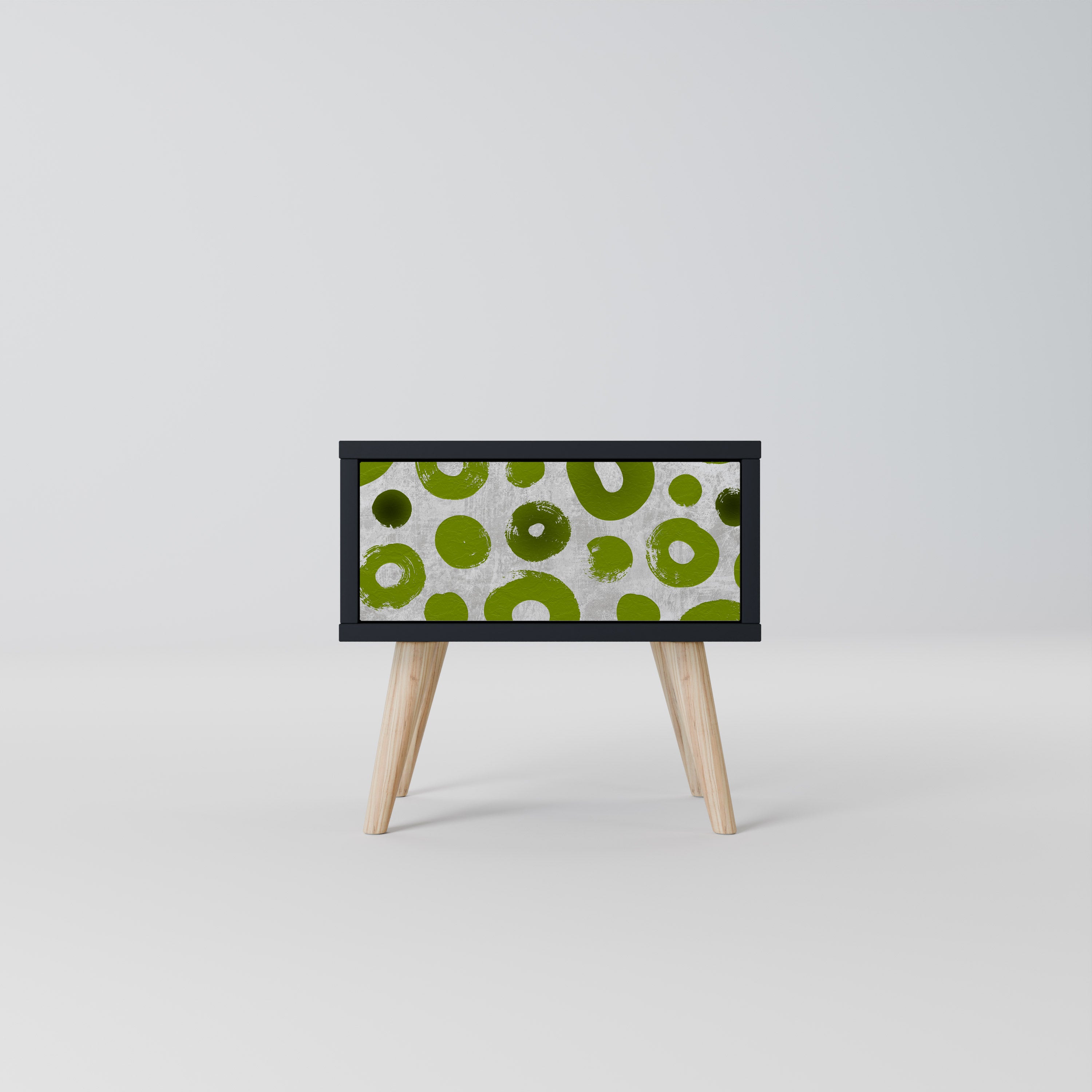 GREEN RHAPSODY Nightstand in Black Finish