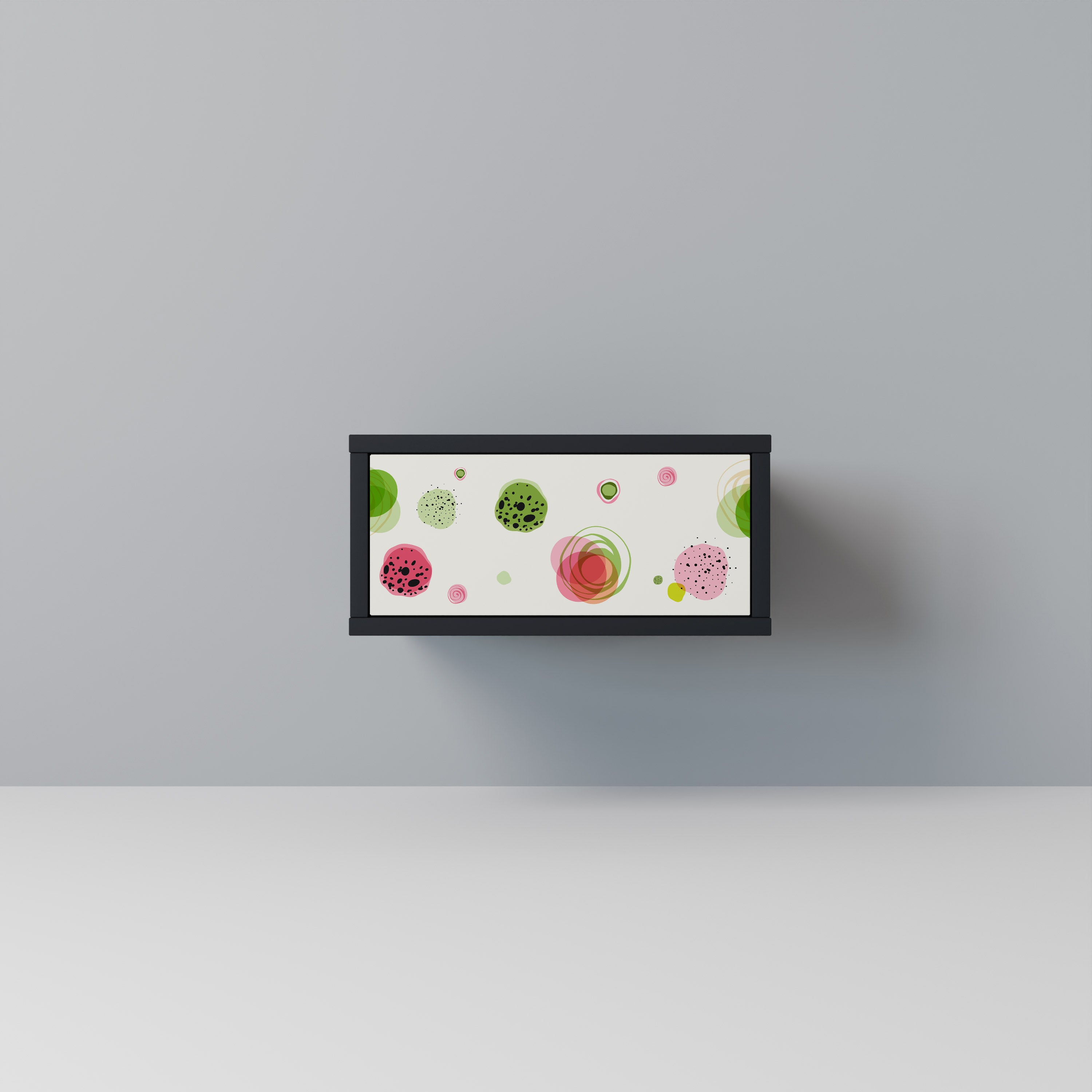 COLORFUL COSMOS Nightstand in Black Finish