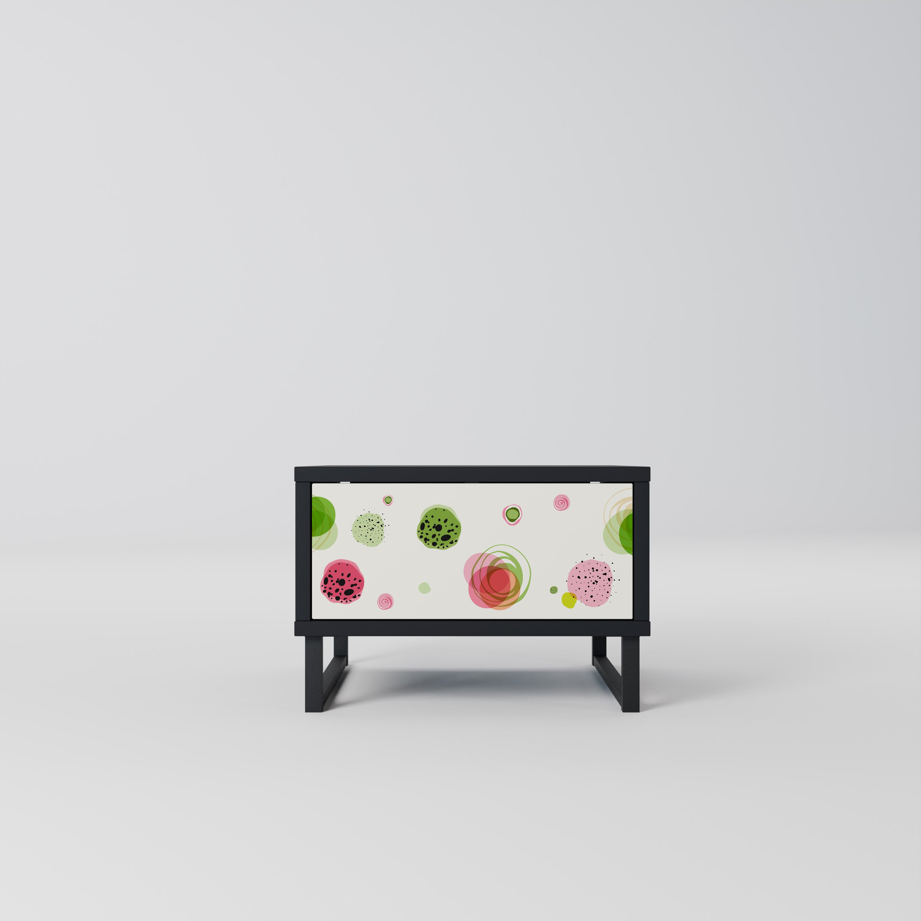 COLORFUL COSMOS Nightstand in Black Finish