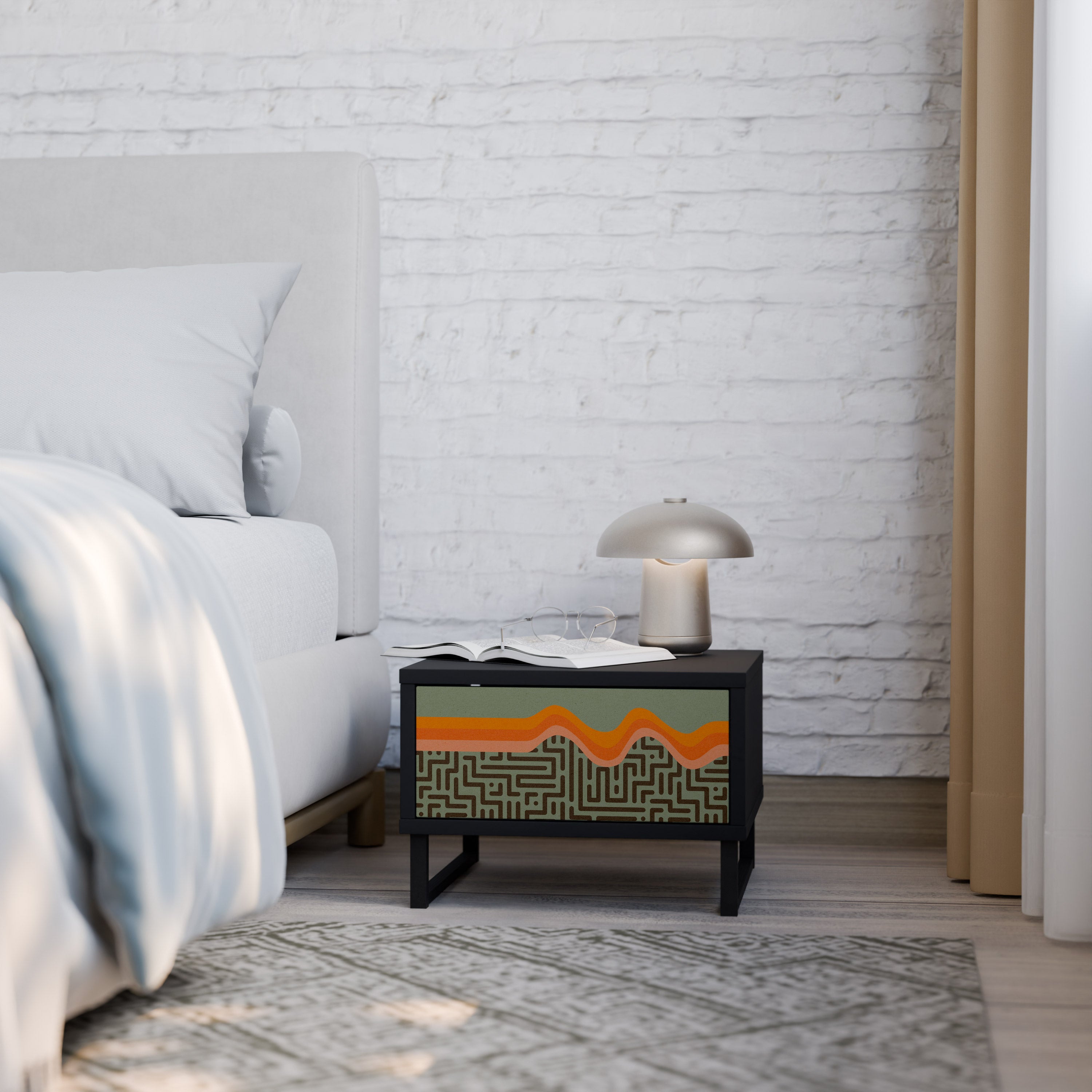 SIMPLE SOLUTIONS Nightstand in Black Finish