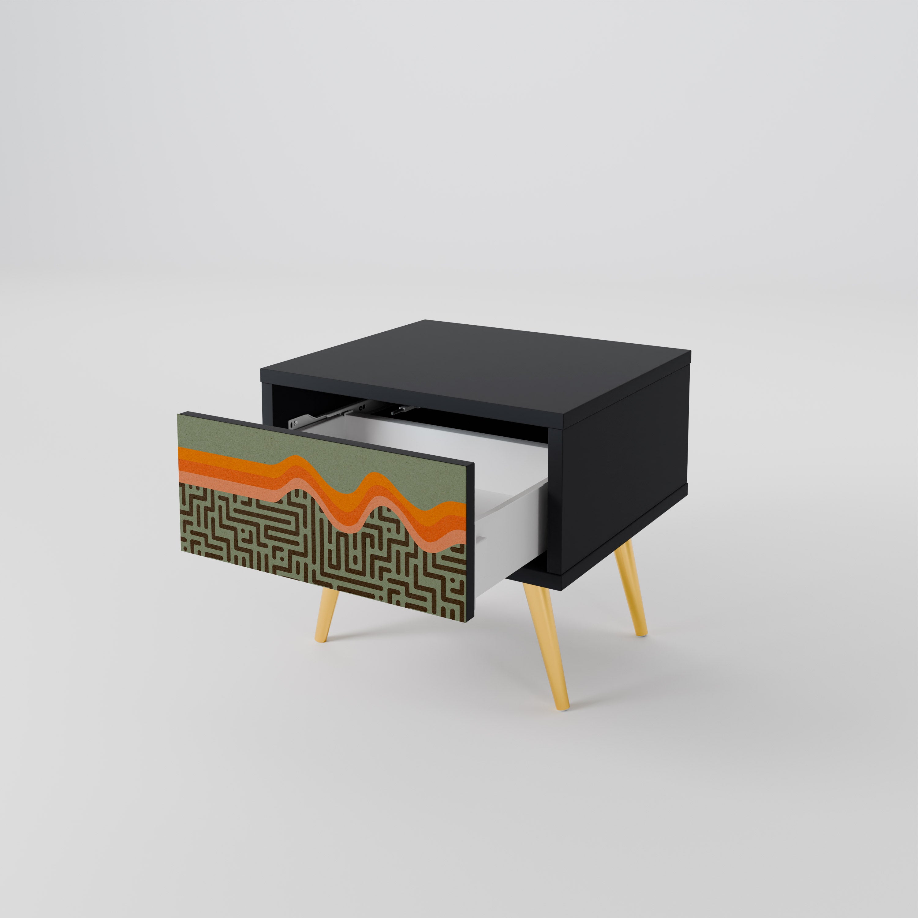SIMPLE SOLUTIONS Nightstand in Black Finish