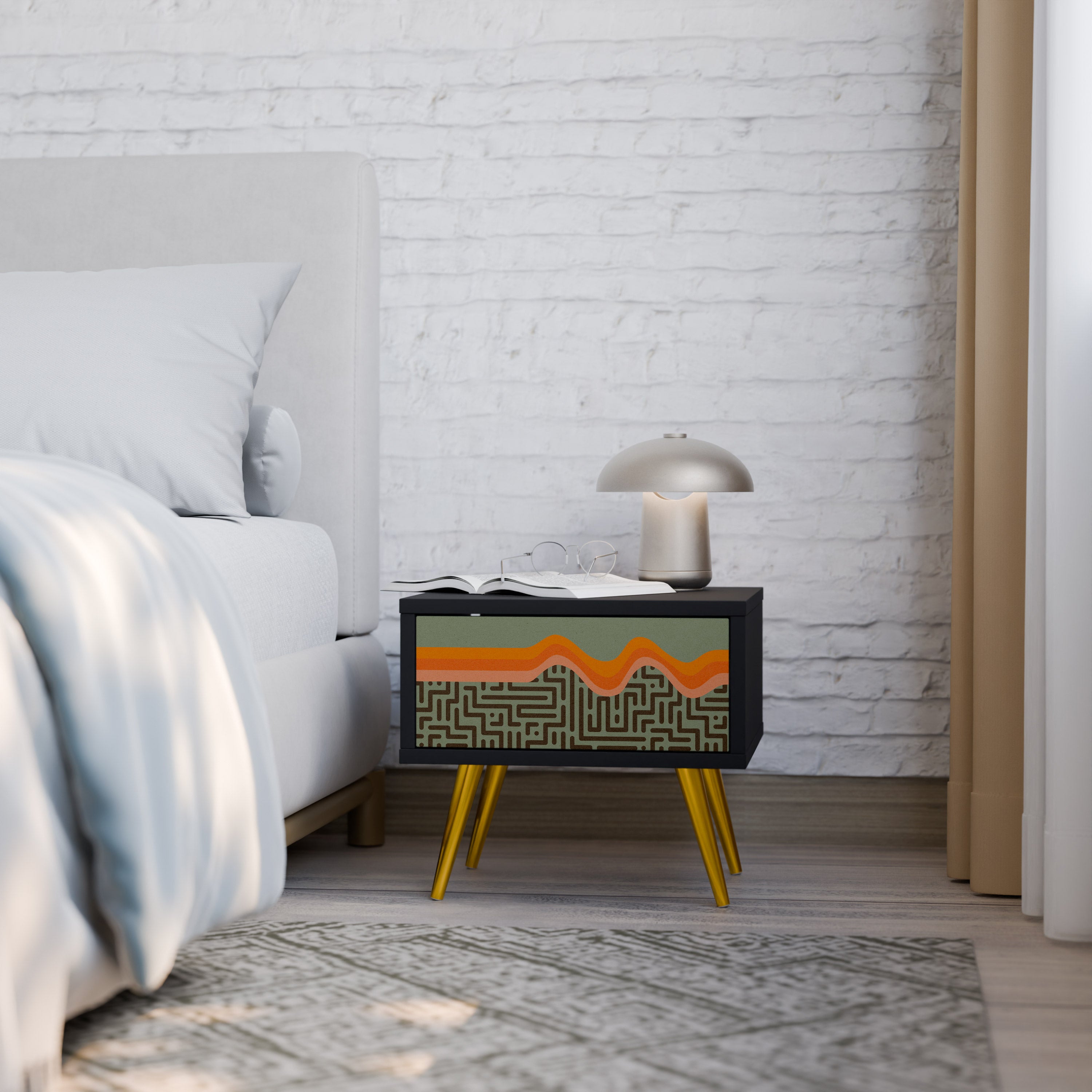 SIMPLE SOLUTIONS Nightstand in Black Finish